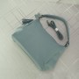 Кожаная женская сумка №249 серо голубая