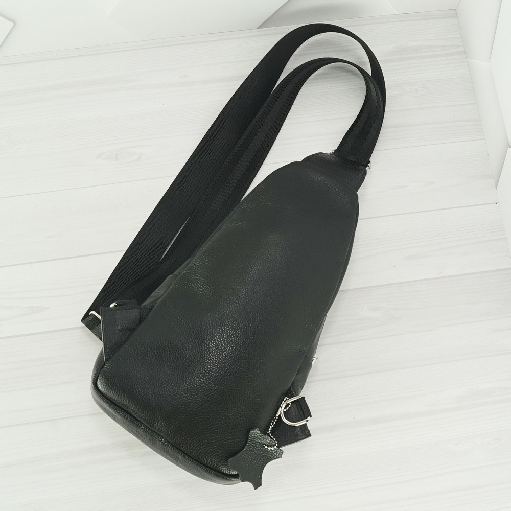 Кожаная мужская сумка рюкзак №1005 черный